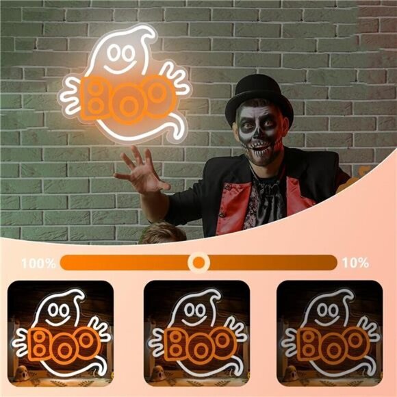 halloween neon sign Ghost decorations Halloween neon light Scary Party NEW LED - Picture 4 of 6